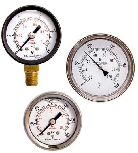 DuraChoice Pressure Gauges & Thermometers